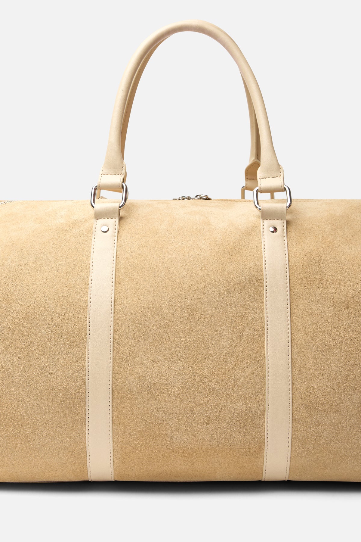Suede Ecru Duffle Bag - Image 8