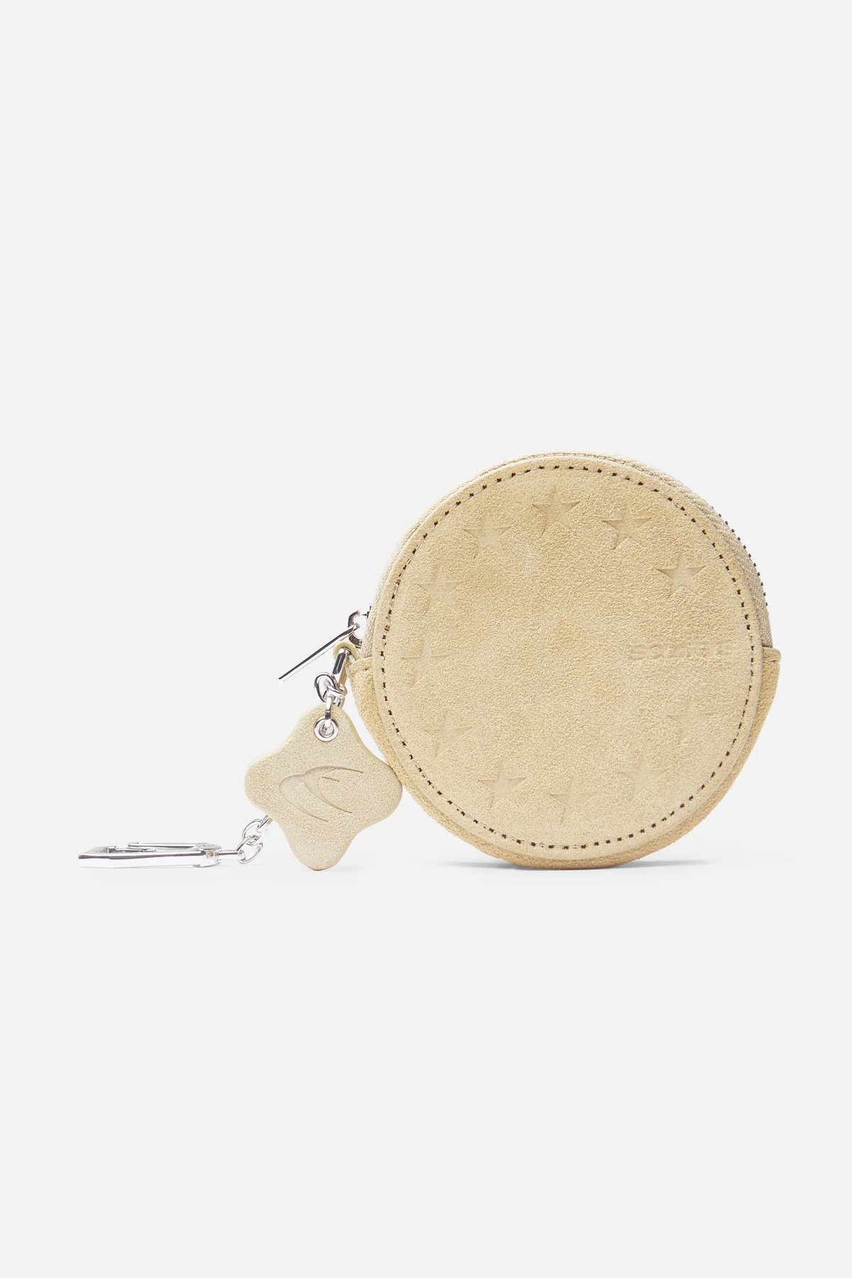 Suede Ecru Keychain Wallet - Image 2