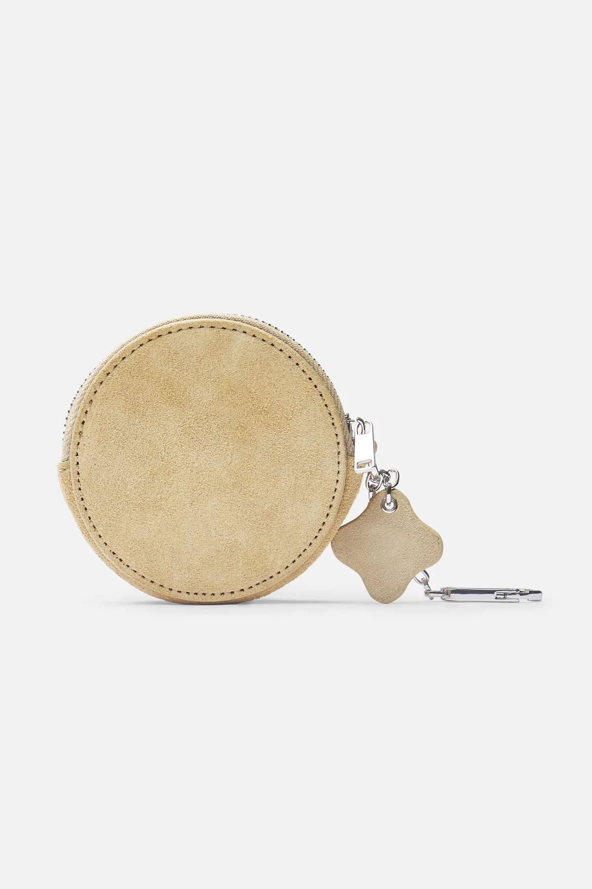 Suede Ecru Keychain Wallet - Image 3