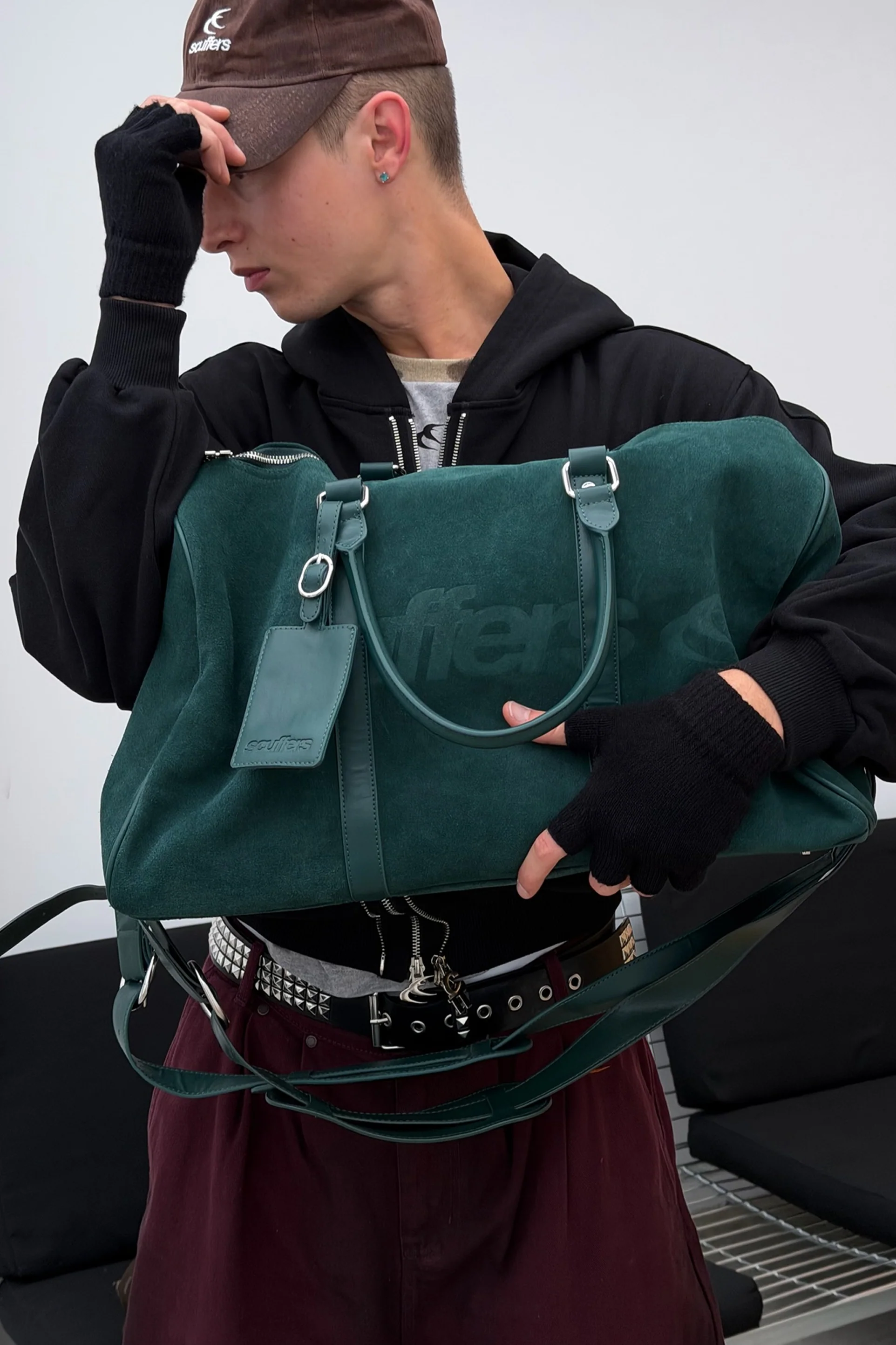 Suede Green Duffle Bag - Image 5