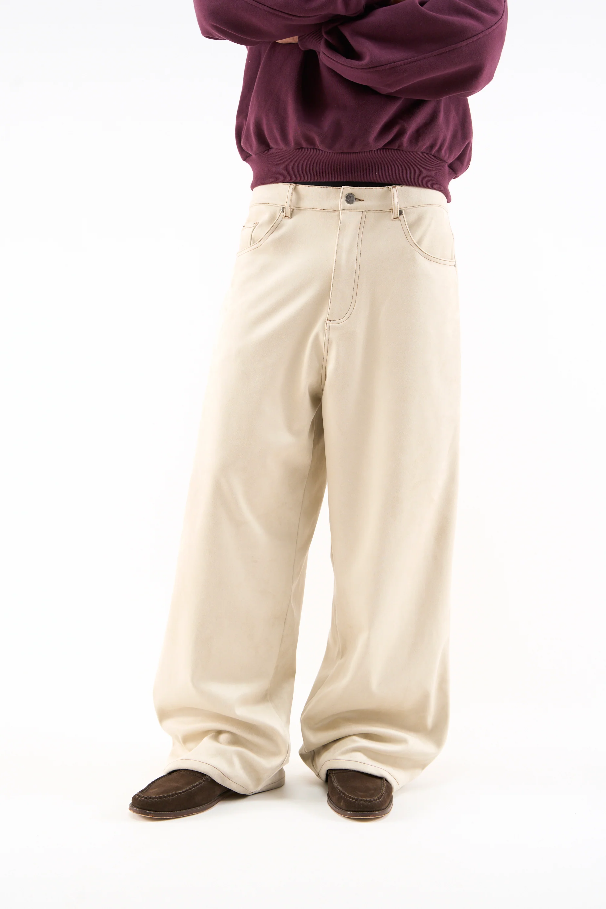 Suede Grey Jumbo Pants - Image 6