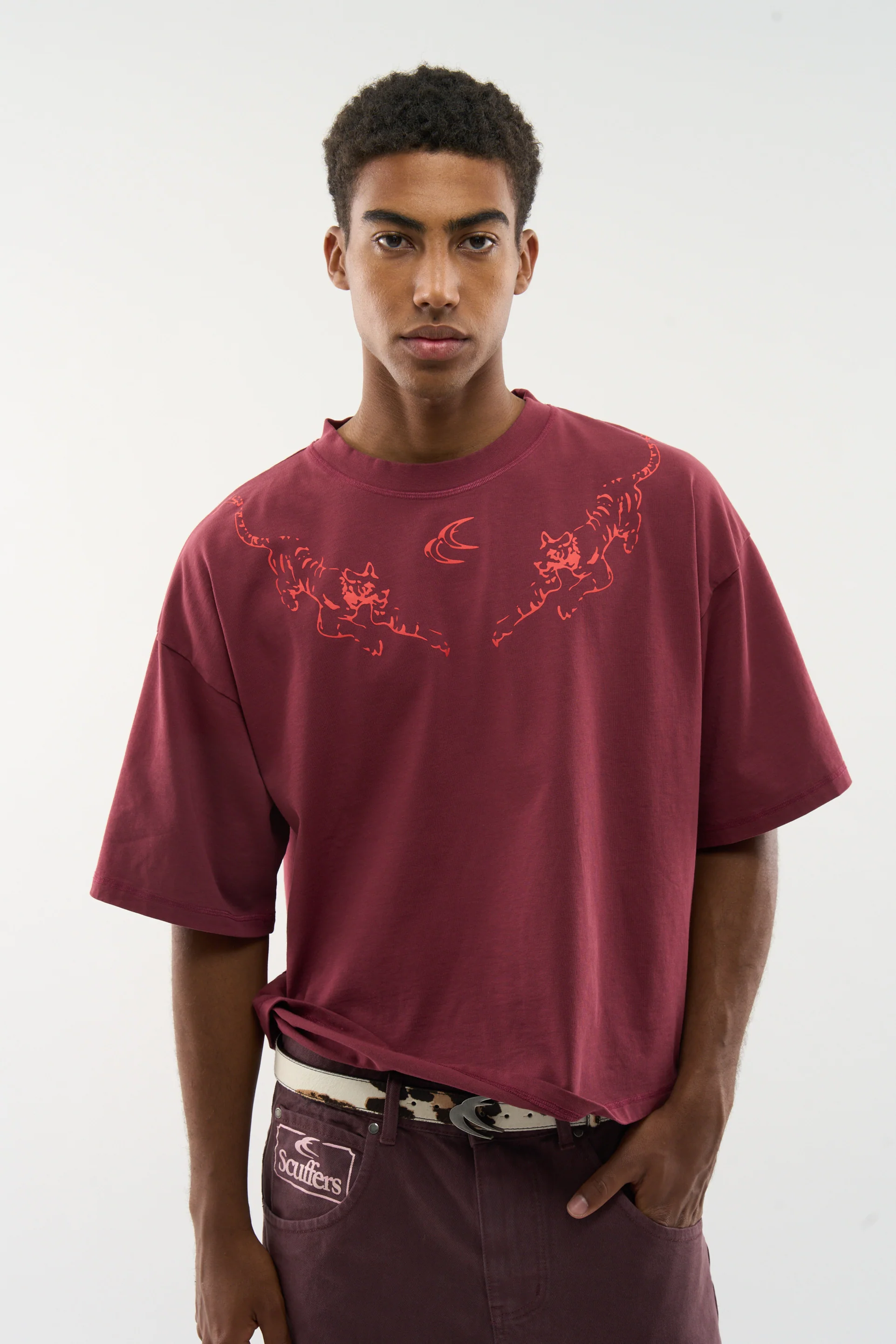 Tiger Burgundy T-Shirt - Image 2
