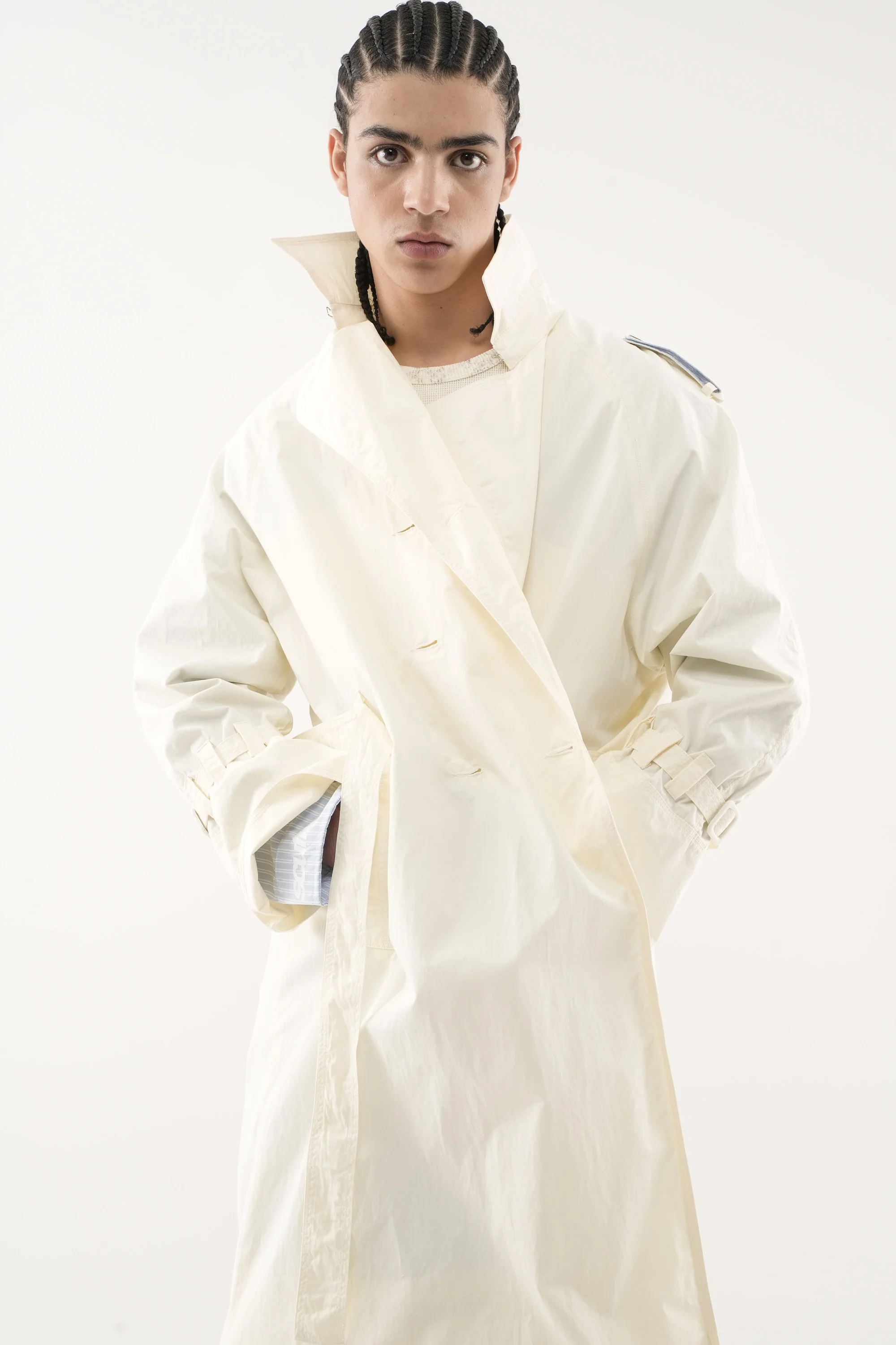 Vichy Ecru Trench Coat - Image 2