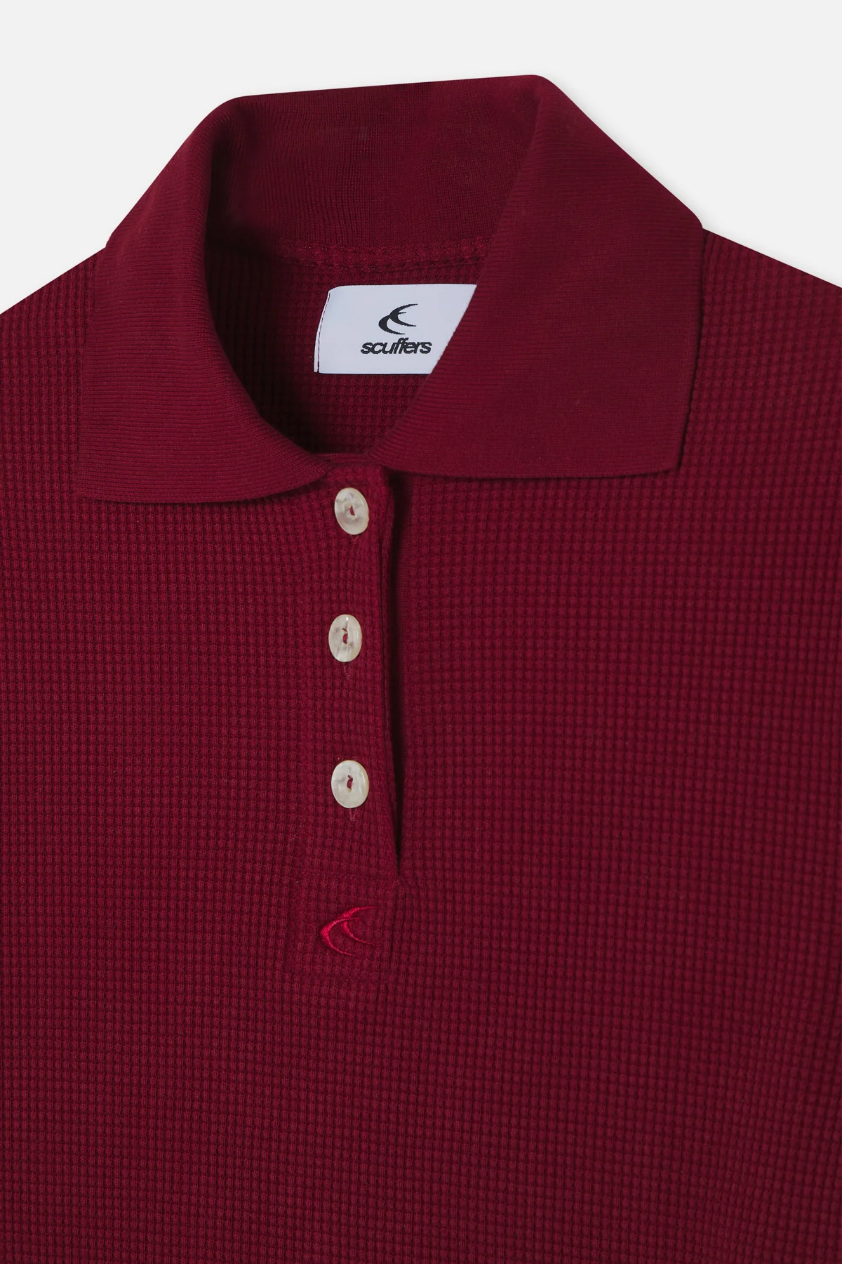 Waffle Burgundy Polo - Image 7