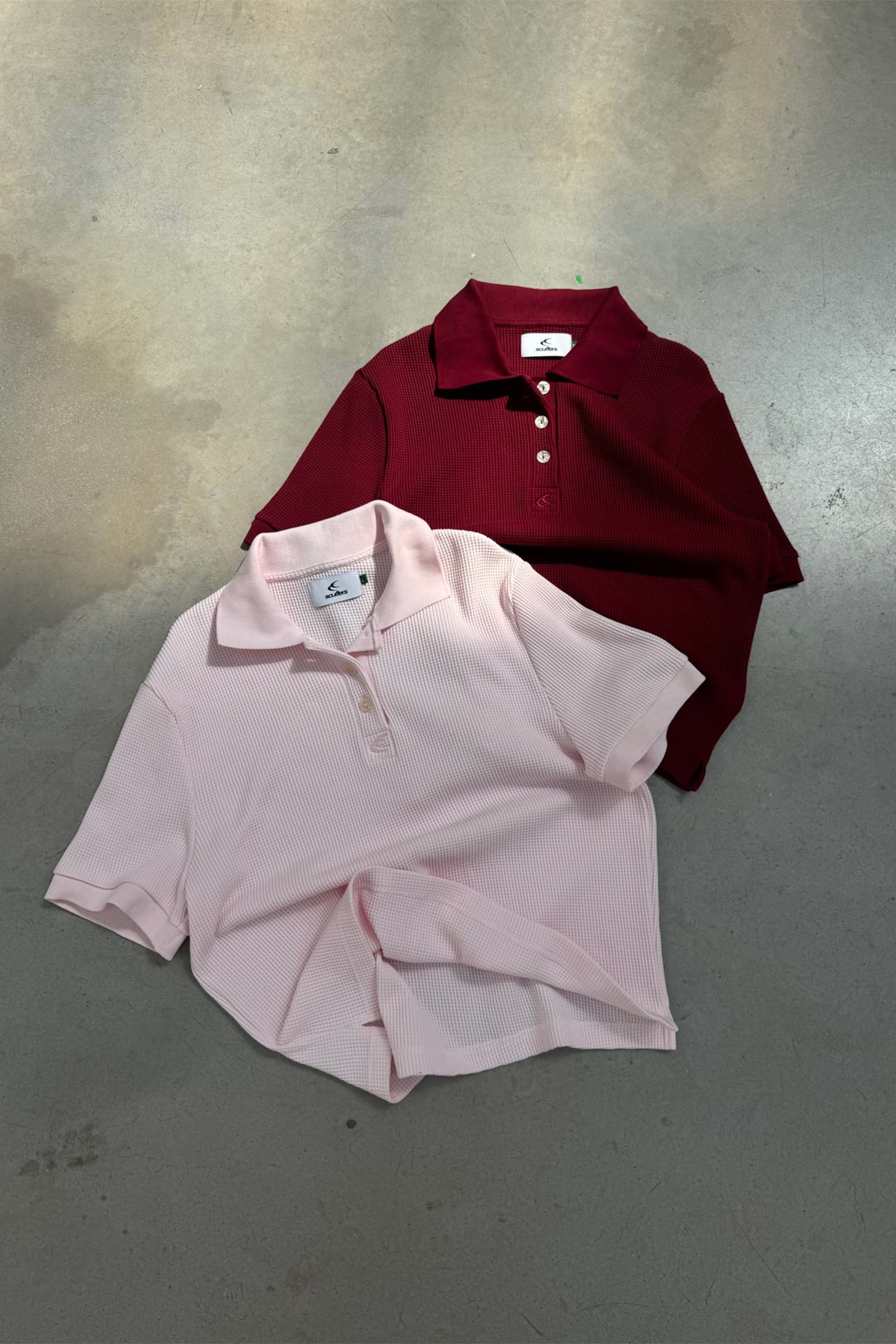 Waffle Burgundy Polo - Image 8